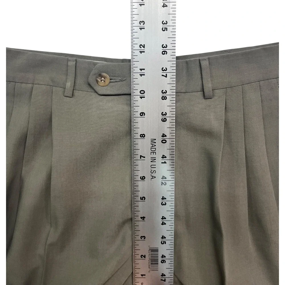 vtg 90s John Henry 30x29 Tan Dress Pants Trousers Wool Blend Pleated Straight